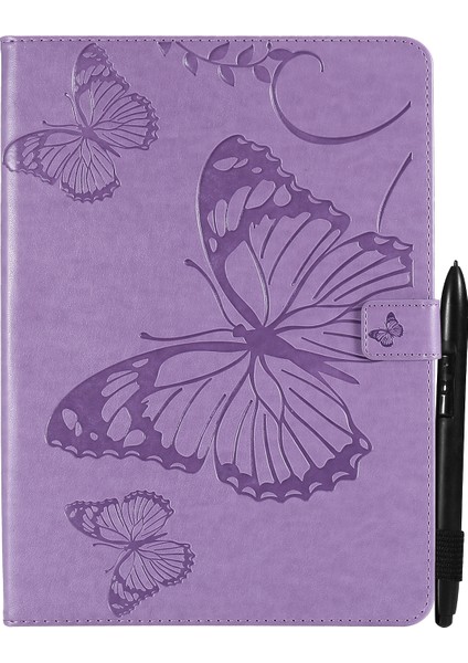 Ipad Mini 6 Için Baskı Baskı Kebek Desen Pu Kılıfı (Mor) (Yurt Dışından) fiyatları