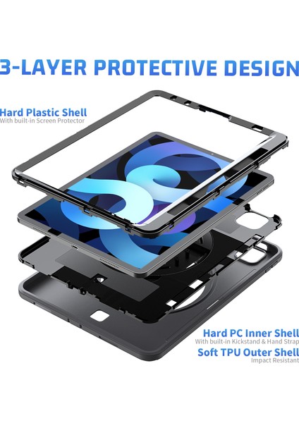 Ipad iPad Air 2020 10.9 Için Tpu + Pc Tablet Kılıfı (Gri) (Yurt Dışından) modelleri