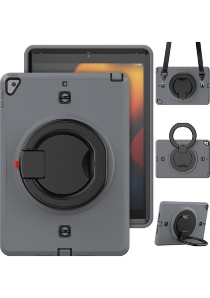 IPAD 10.2 2021/2020 Için Tpu + Pc Tablet Kılıfı (Grey) (Yurt Dışından)