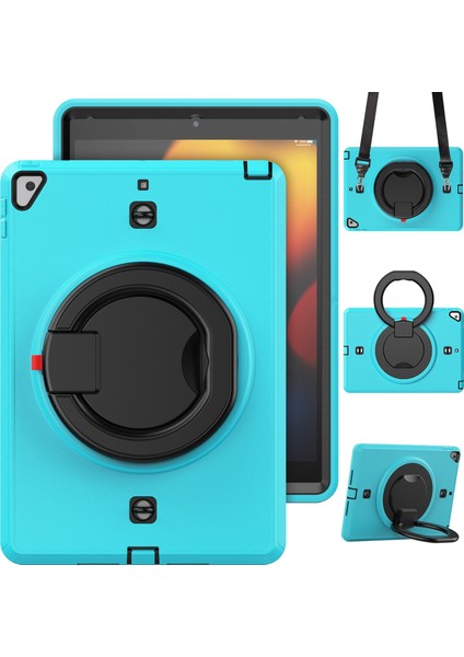 IPAD 10.2 2021/2020 Için Tpu + Pc Tablet Kılıfı (Light Blue) (Yurt Dışından)