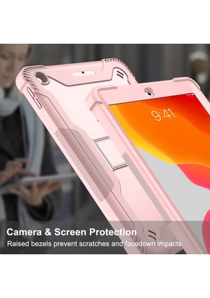 IPAD 10.2 2021 / 2020/2019 Için Silikon + Pc Kılıfı (Rose Gold) (Yurt Dışından) modelleri