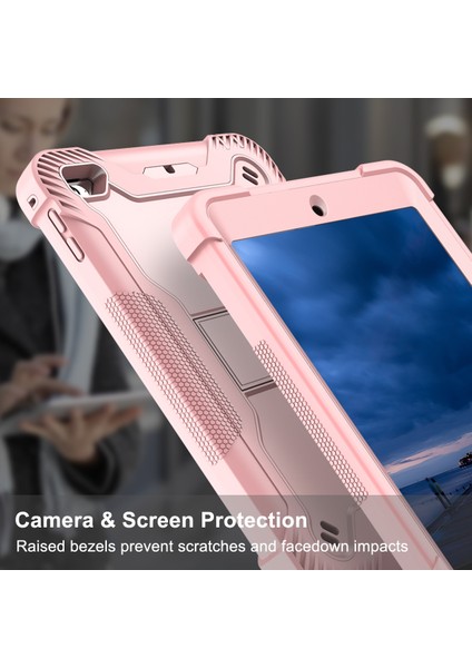 Ipad Mini (2019) / Mini 4 Için Silikon + Pc Kılıfı (Rose Gold) (Yurt Dışından) modelleri