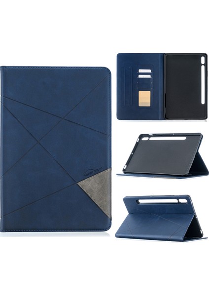 Samsung Galaxy Tab S7 T870 Deri Kılıf Için (Dark Blue) (Yurt Dışından)