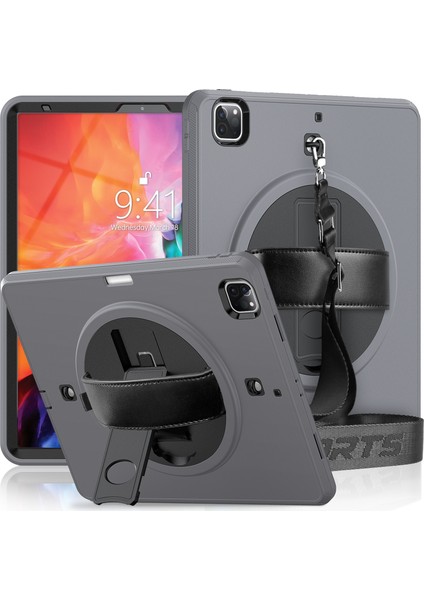 IPAD Pro Için Tpu + Pc Tablet Kılıfı 12.9 2021/2020/2018 (Grey) (Yurt Dışından)