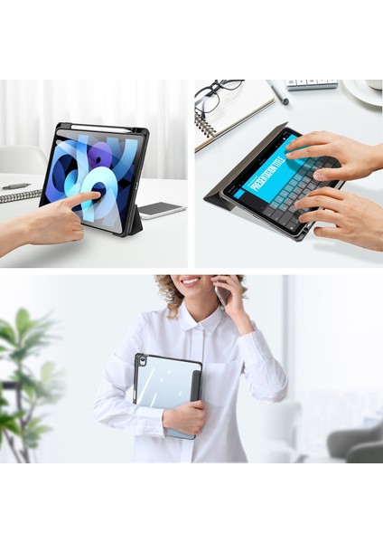 Ipad Air Için Toby Serisi Pu+Pc+Tpu Kılıfı (2020) 10.9 (Siyah) (Yurt Dışından) fırsatları
