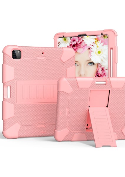For iPad Pro 12.9 (2018) / (2020) Silicone Protective Case (Rose Gold) (Yurt Dışından)