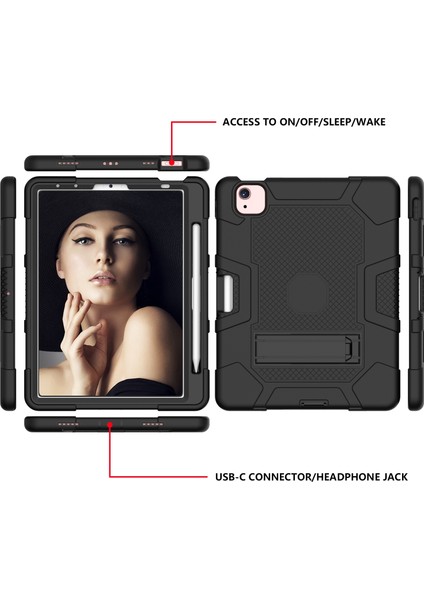 Ipad Air Için Tutucu ile Kasa (2020) 10.9 Inç (Siyah) (Yurt Dışından) modelleri