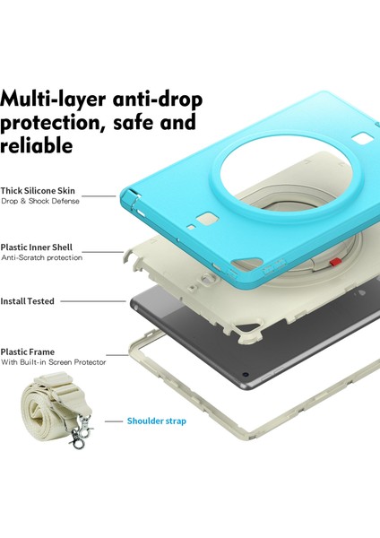 IPAD 10.2 2021/2020 Için Tpu + Pc Tablet Kılıfı (Light Blue) (Yurt Dışından) fırsatları