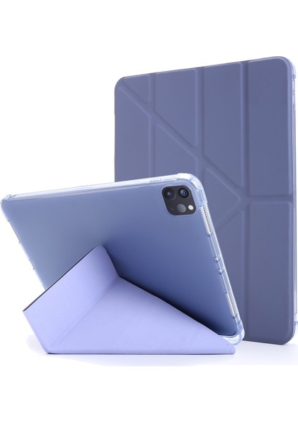 For iPad Pro 11 (2020/2018) Multi-Folding Leather Case (Purple) (Yurt Dışından)