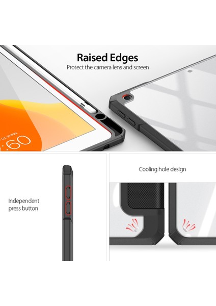 Toby S Pu + Pc + Tpu Kılıfı Için iPad 10.2 2021 / 2020/2019 (Black) (Yurt Dışından) fiyatları