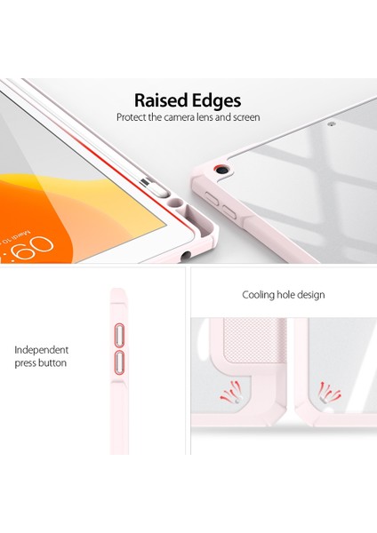 Toby S Pu + Pc + Tpu Kılıfı Için iPad 10.2 2021 / 2020/2019 (Pink) (Yurt Dışından) fiyatları