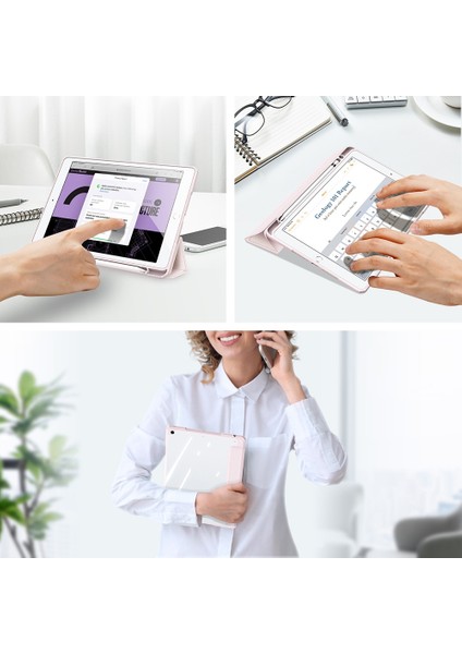 Toby S Pu + Pc + Tpu Kılıfı Için iPad 10.2 2021 / 2020/2019 (Pink) (Yurt Dışından) modelleri