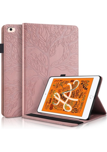 Ipad Mini (2019) / 4/3/2/1 Için Hayat Ağacı Deri Kılıfı (Rose Gold) (Yurt Dışından)