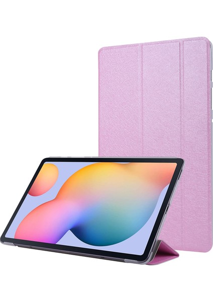 Samsung Galaxy Tab S8 / Tab Için Ipek Doku Pu Kılıf S8 / Tab S7 (Pink) (Yurt Dışından)