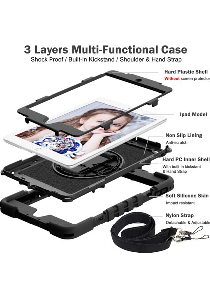 Ipad Mini (2019) / 4 Için Silikon + Pc Kılıfı (Black) (Yurt Dışından) fiyatları