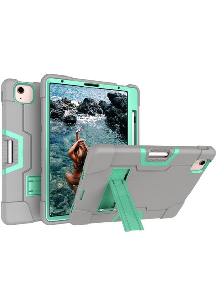 Ipad Air Için (2020) 10.9 Koruyucu Kılıf (Gri + Nane Yeşili) (Yurt Dışından)