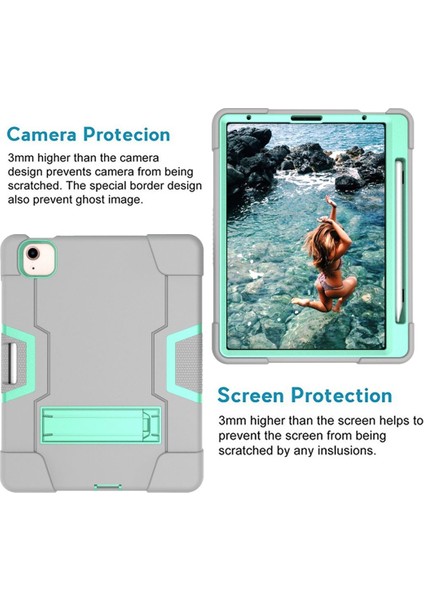 Ipad Air Için (2020) 10.9 Koruyucu Kılıf (Gri + Nane Yeşili) (Yurt Dışından) fırsatları