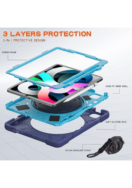 Ipad Air Için Silikon + Pc Kılıfı (2020) 10.9 (Lacivert) (Yurt Dışından) modelleri