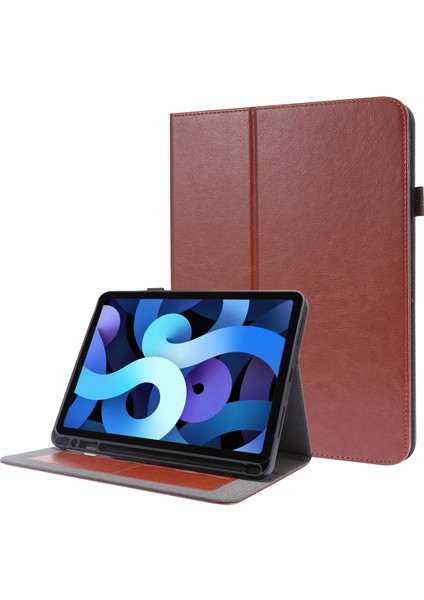 For iPad Pro 12.9 Inch (2020) Leather Case (Brown) (Yurt Dışından)