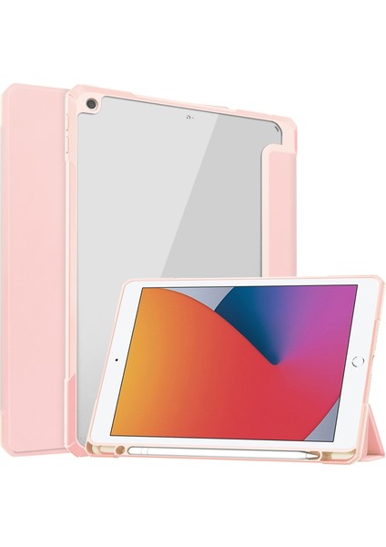 Şeffaf Akrilik + Tpu + Pu Kılıf ipad 10.2 2021/2020/2019 (Pink) (Yurt Dışından)