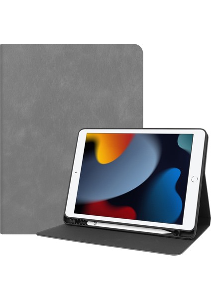 IPAD 10.2 2021/2020/2019 Için Dana Dokusu Tpu Kılıfı (Grey) (Yurt Dışından)