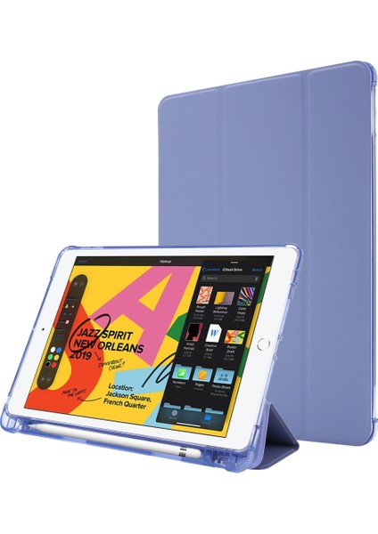 Leather Case For iPad 10.2 2021 / 2020 / 2019 (Purple) (Yurt Dışından)