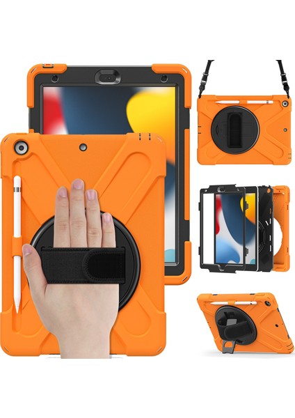 IPAD 10.2 2021 / 2020/2019 Için Silikon + Pc Kılıfı (Orange) (Yurt Dışından)