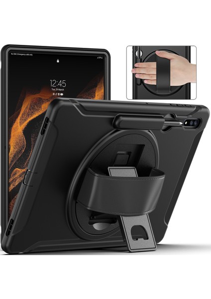 Samsung Galaxy Tab S8 Ultra Için Tpu + Pc Tablet Kılıfı (Siyah) (Yurt Dışından)