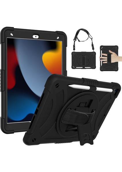 Pc + Silicone Case For iPad 10.2 2021 / 2020 / 2019 (Black) (Yurt Dışından)