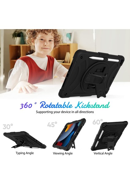 Pc + Silicone Case For iPad 10.2 2021 / 2020 / 2019 (Black) (Yurt Dışından) fiyatları