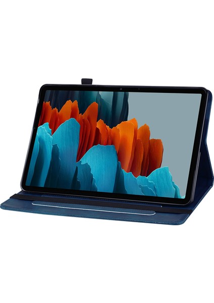 Samsung Galaxy Tab S7 / S8 Için Deri Tablet Kılıfı (Mavi) (Yurt Dışından)