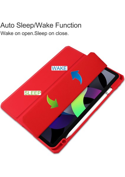 Ipad Air Için (2020) 10.9 Tpu Deri Kılıf (Kırmızı) (Yurt Dışından) fiyatları