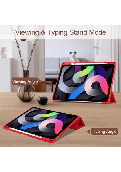 Ipad Air Için (2020) 10.9 Tpu Deri Kılıf (Kırmızı) (Yurt Dışından) modelleri