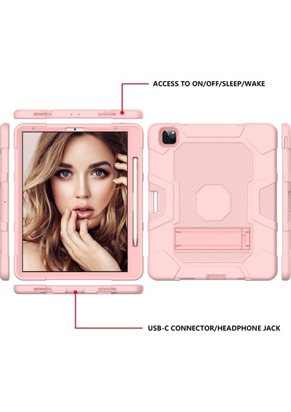 IPAD Pro 12.9 Inç (2020) Için Tutucu ile Durum (Rose Gold) (Yurt Dışından) modelleri