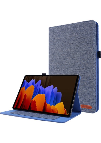 Fabric Leather Tablet Case For Samsung Galaxy Tab S8 Ultra (Mavi) (Yurt Dışından)