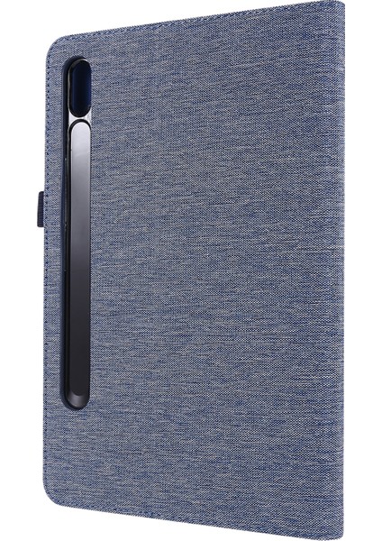 Fabric Leather Tablet Case For Samsung Galaxy Tab S8 Ultra (Mavi) (Yurt Dışından) modelleri
