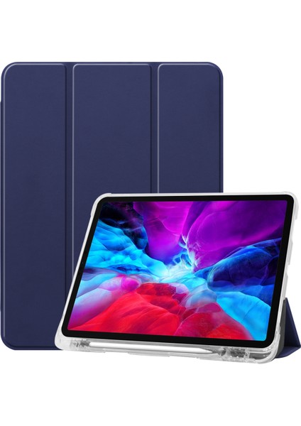 Ipad Pro Için Deri Kılıf 12.9 (2020) (Dark Blue) (Yurt Dışından)