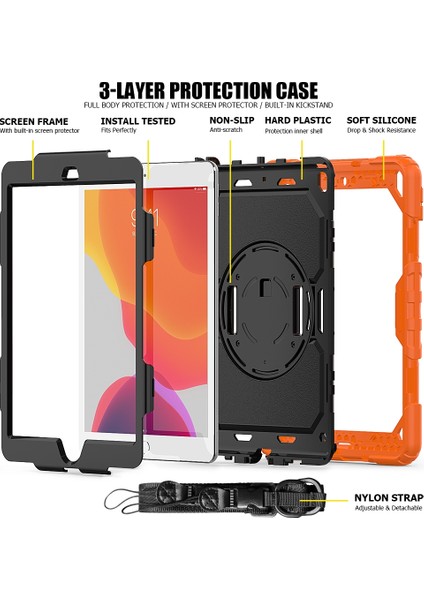 Ipad 10.2 & 10.2 Için Zor Durumda (2020) (Orange) (Yurt Dışından) fırsatları