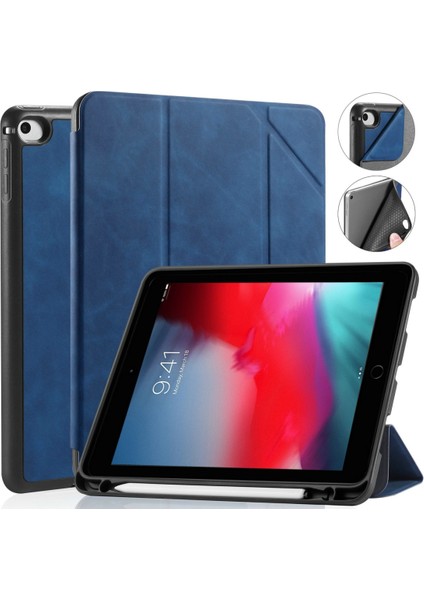 Ipad Mini 5/4 Dg.ming Için Seri Deri Kasa (Blue) (Yurt Dışından)