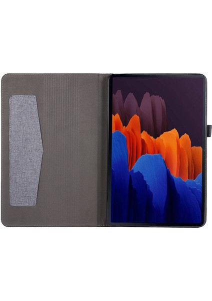 Fabric Leather Tablet Case For Samsung Galaxy Tab S8 Ultra (Gri) (Yurt Dışından) modelleri