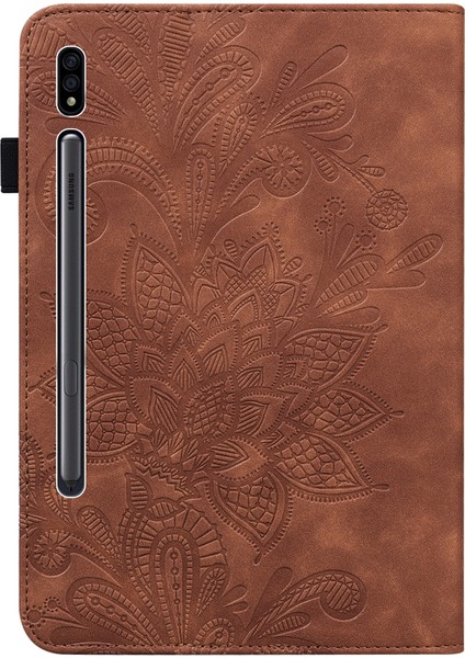 Samsung Galaxy Tab S8 Için Dant Çiçek Pu Kılıfı (Brown) (Yurt Dışından) fırsatları