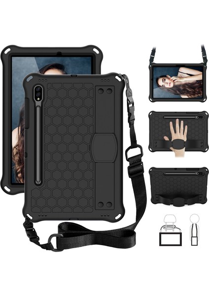 Samsung Galaxy Tab S8 / Tab S7 Için Honeycomb Tasarım Kılıfı (Black) (Yurt Dışından)