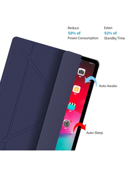 IPAD Pro 12.9 Inç Için Çok Katlanır Pu Deri Kılıf (2020) (Red) (Yurt Dışından) fırsatları