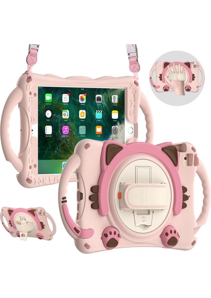 Ipad Mini 5/4/3/2/1 Için Sevimli Kedi King Eva Kılıfı (Pink) (Yurt Dışından)