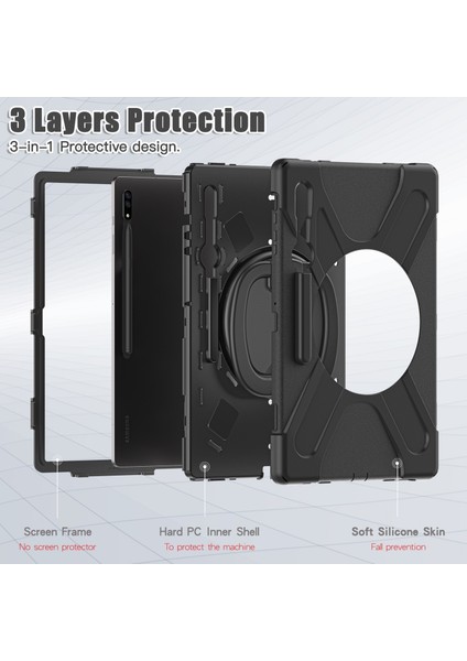 Samsung Galaxy Tab S8 Ultra X900 Için Silikon+Pc Tablet Kılıfı (Siyah) (Yurt Dışından) indirimleri