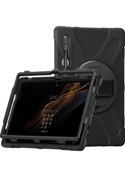 Samsung Galaxy Tab S8 Ultra X900 Için Silikon+Pc Tablet Kılıfı (Siyah) (Yurt Dışından) fiyatları