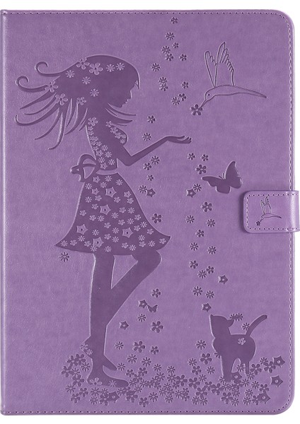 Ipad Mini 6 Için Baskı Kadın Kedi Desen Pu Kılıfı (Mor) (Yurt Dışından) fiyatları