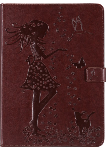 Ipad Mini 6 Için Baskı Kadın Kedi Desen Pu Kılıfı (Kahverengi) (Yurt Dışından) fiyatları