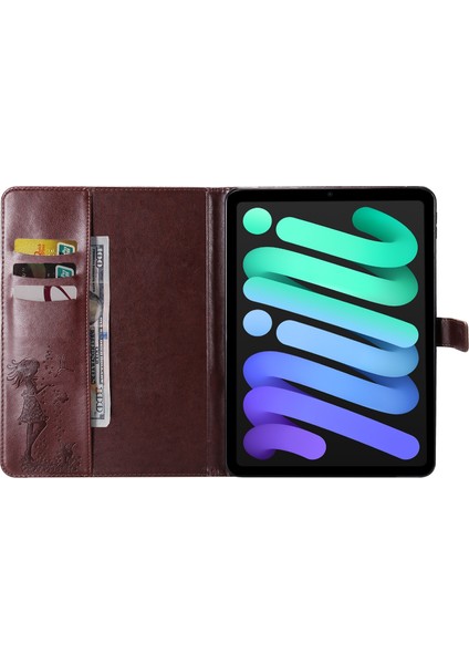Ipad Mini 6 Için Baskı Kadın Kedi Desen Pu Kılıfı (Kahverengi) (Yurt Dışından) fırsatları