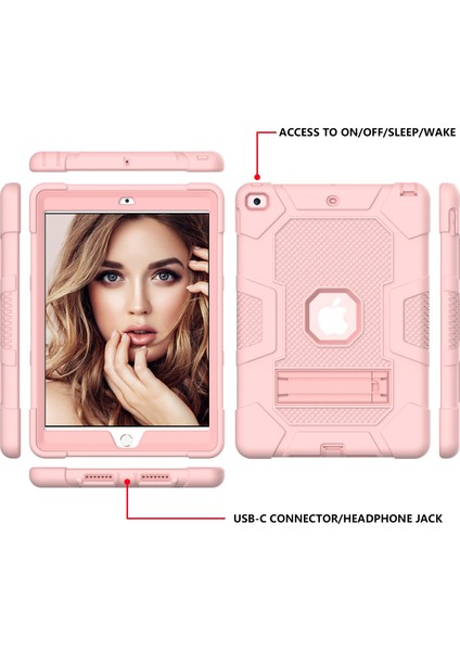 For iPad 10.2 2021 / 2020 / 2019 Case (Rose Gold) (Yurt Dışından)